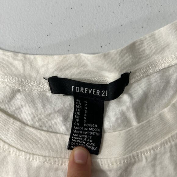 Forever 21 Crop T Shirt Womens Small LA USA Flag Graphic Pullover Y2K - Picture 6 of 8